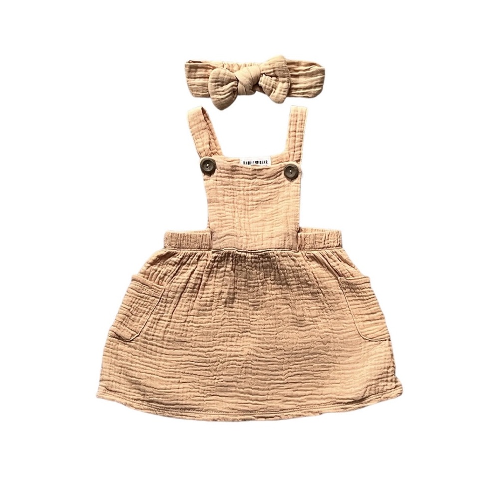 Girls 6-9M Orange Dress With Headband Outfit Set